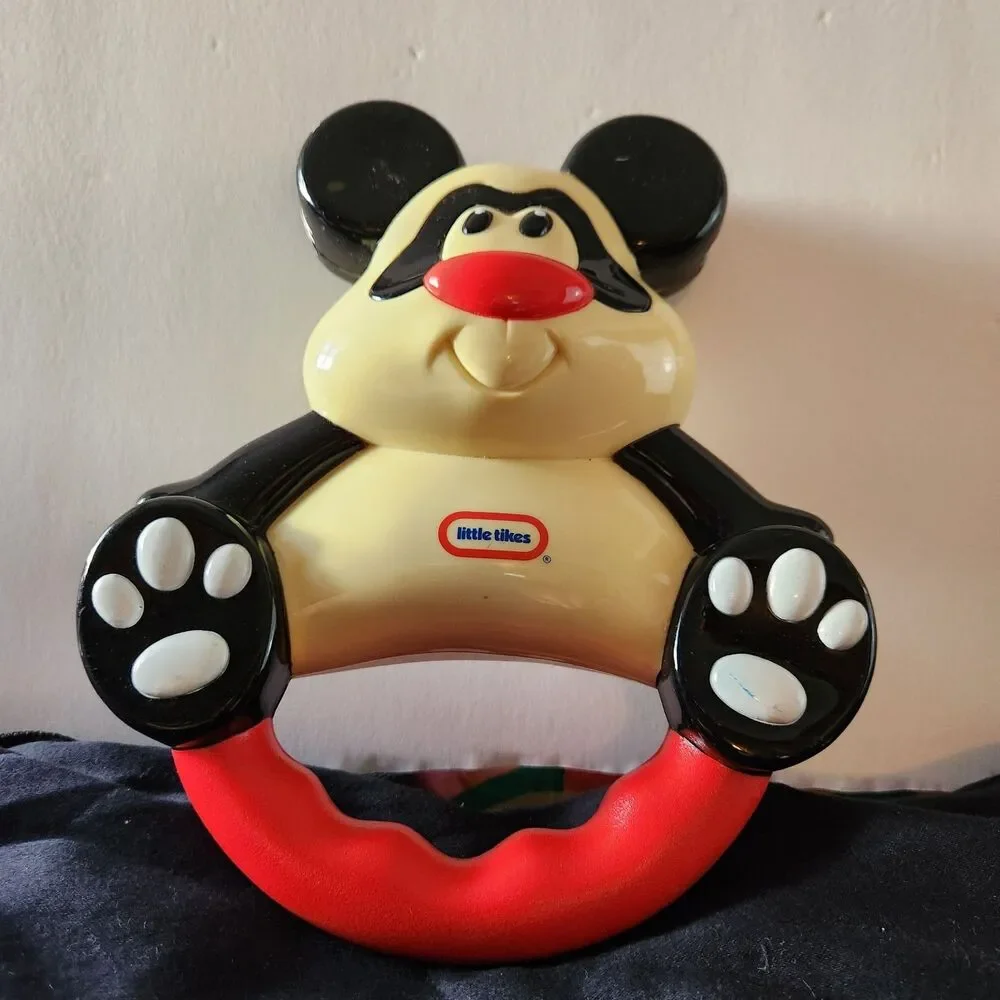 VINTAGE Little Tikes Animal Band panda shaker tambourine